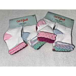 Cat & Jack Ankle Socks Size 12-24 Months Girls Lot of 12 Pair New with Tags